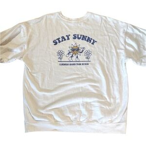 GARAGE White 'Stay Sunny' Graphic Sweatshirt. LARGE